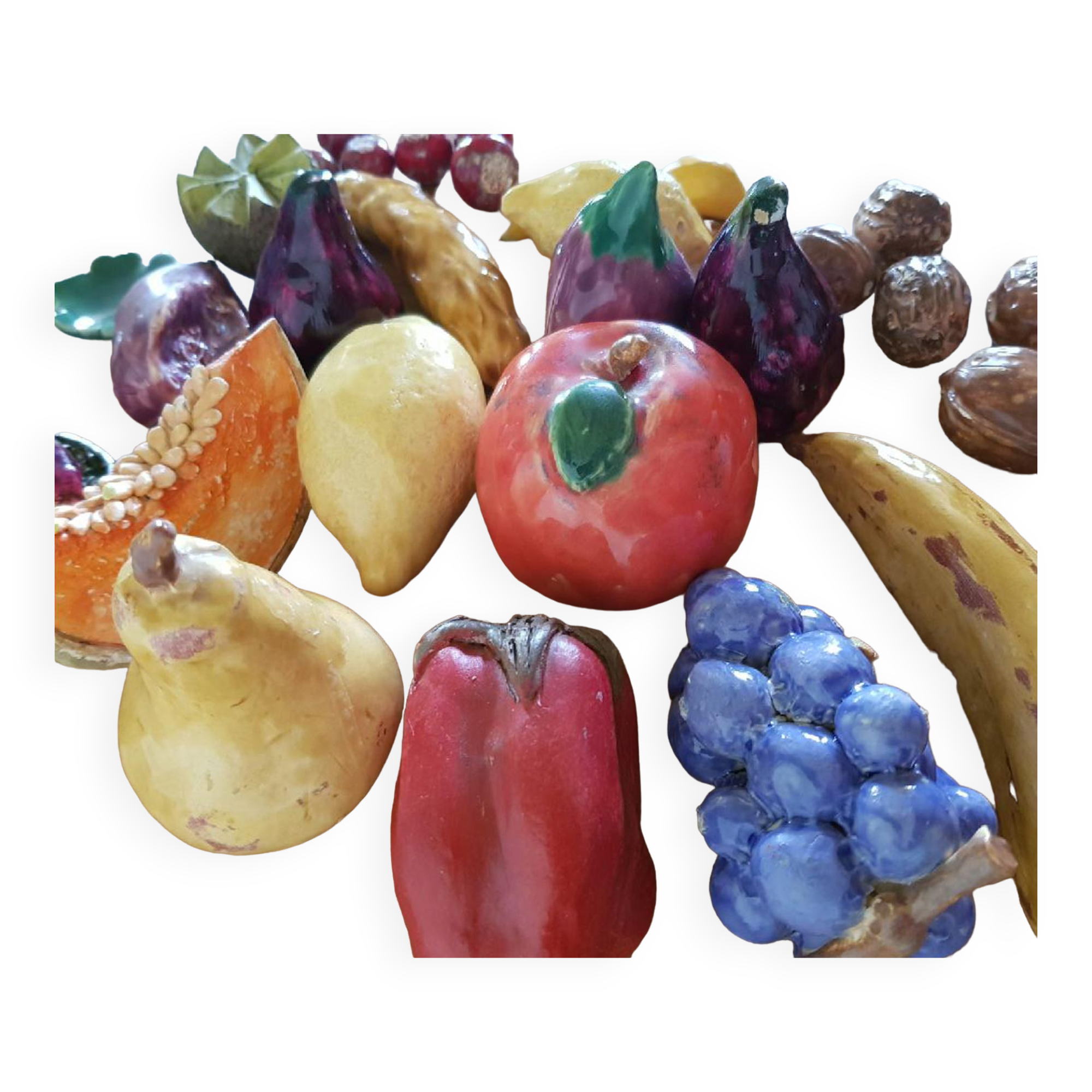 Vintage slurry ceramic fruit lot
