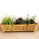 bamboo planter, bamboo and rattan plant pot, indoor planter.
