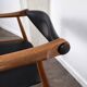 Chaise en chêne et cuir noir, modèle "Yoke" CH-34 par Hans J. Wegner pour Carl Hansen & Søn, Danemark, 1960.