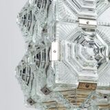 Suspension en cube de verre taillé de Kamenický Šenov, années 1950