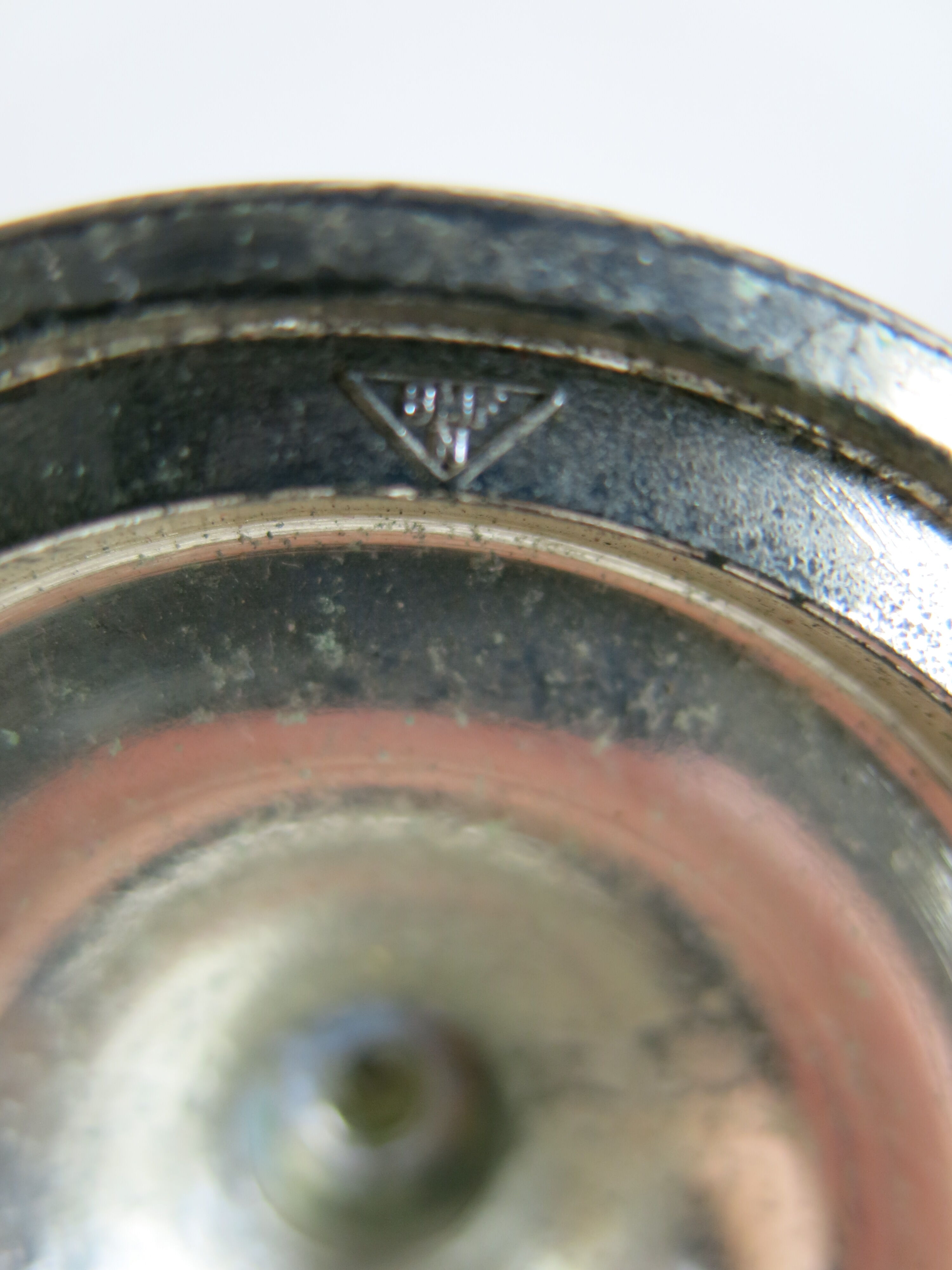 Right candle holder in silver metal from BMF West-Germany