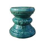 Chinese garden stool ceramic green glaze stoneware