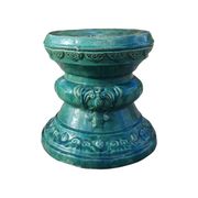Chinese garden stool ceramic green glaze stoneware