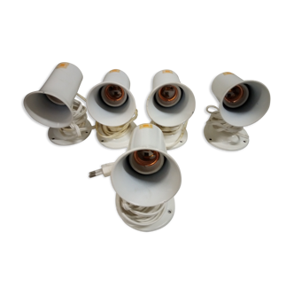 Set of 5 spots wall lamps years 70 brand Lita
