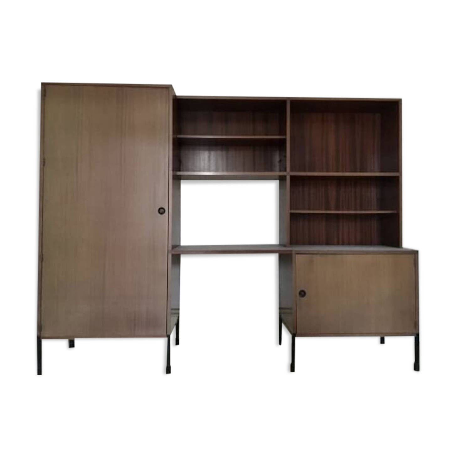 Vintage Scandinavian teak bookcase Minvielle, Vintage furniture