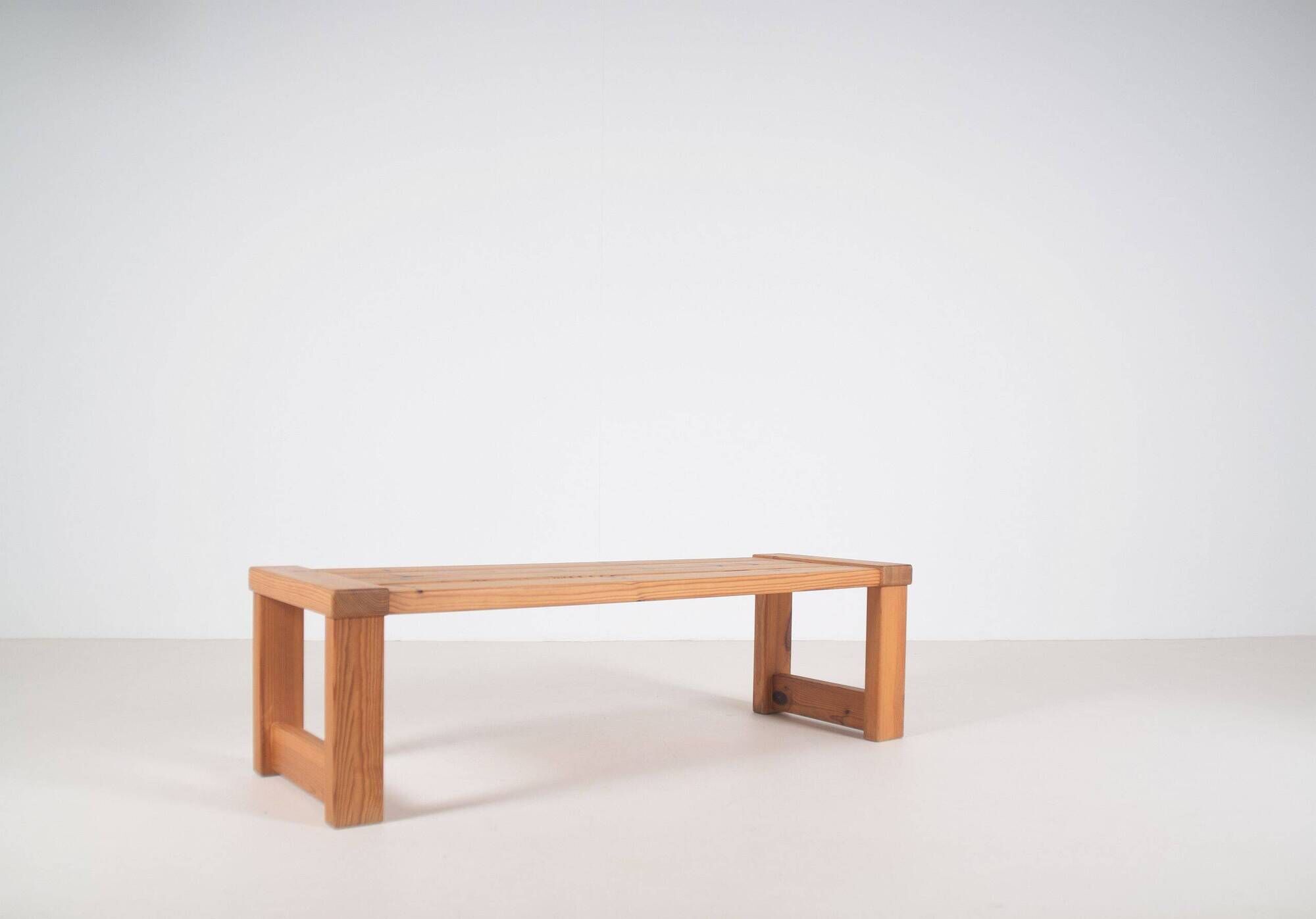Swedish pine bench by Nils Troed for Glas Mäster, 1960s
