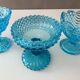 Pressed glass foot bowls art deco