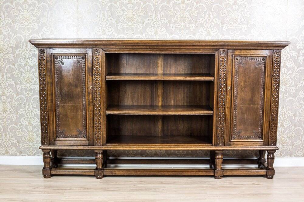 Vintage Oak Bookcase, 1940s