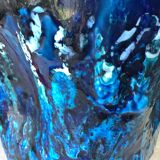 Vase fat lava Vallauris blue sea foam