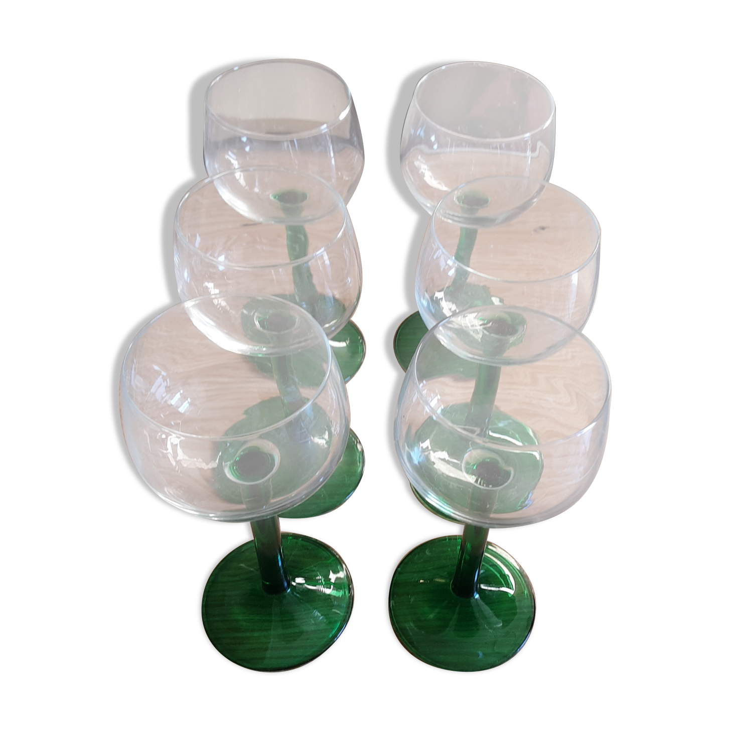 6 glasses white wine Alsace greens