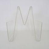 Vintage magazine rack, transparent plexiglass magazine rack
