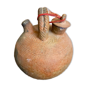 Gargoulette Jug Ball Antique Terracotta Chiseled Vintage #D616