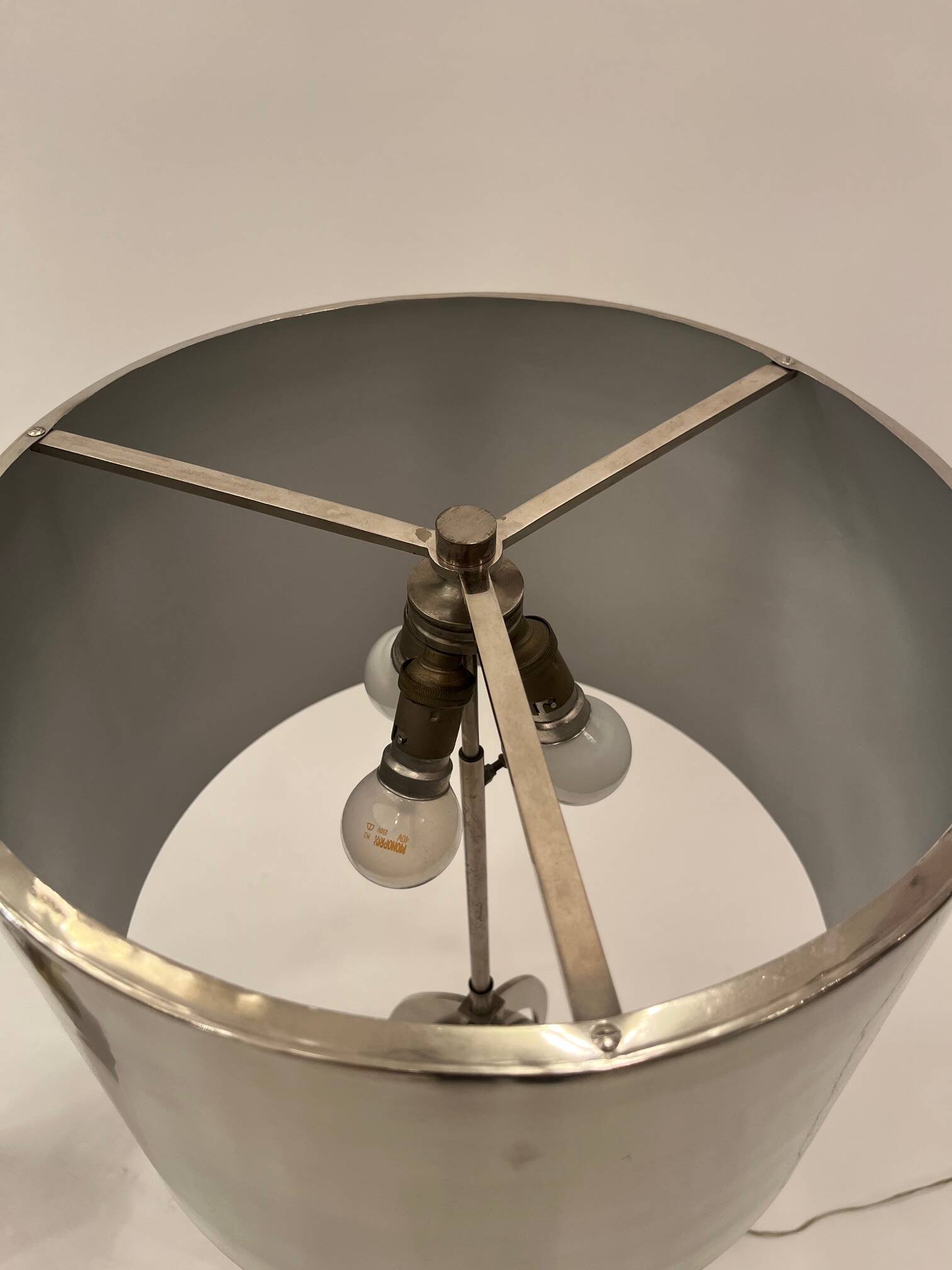 Pair of Ogive lamps in stainless steel by Maison Charles Paris 1970
