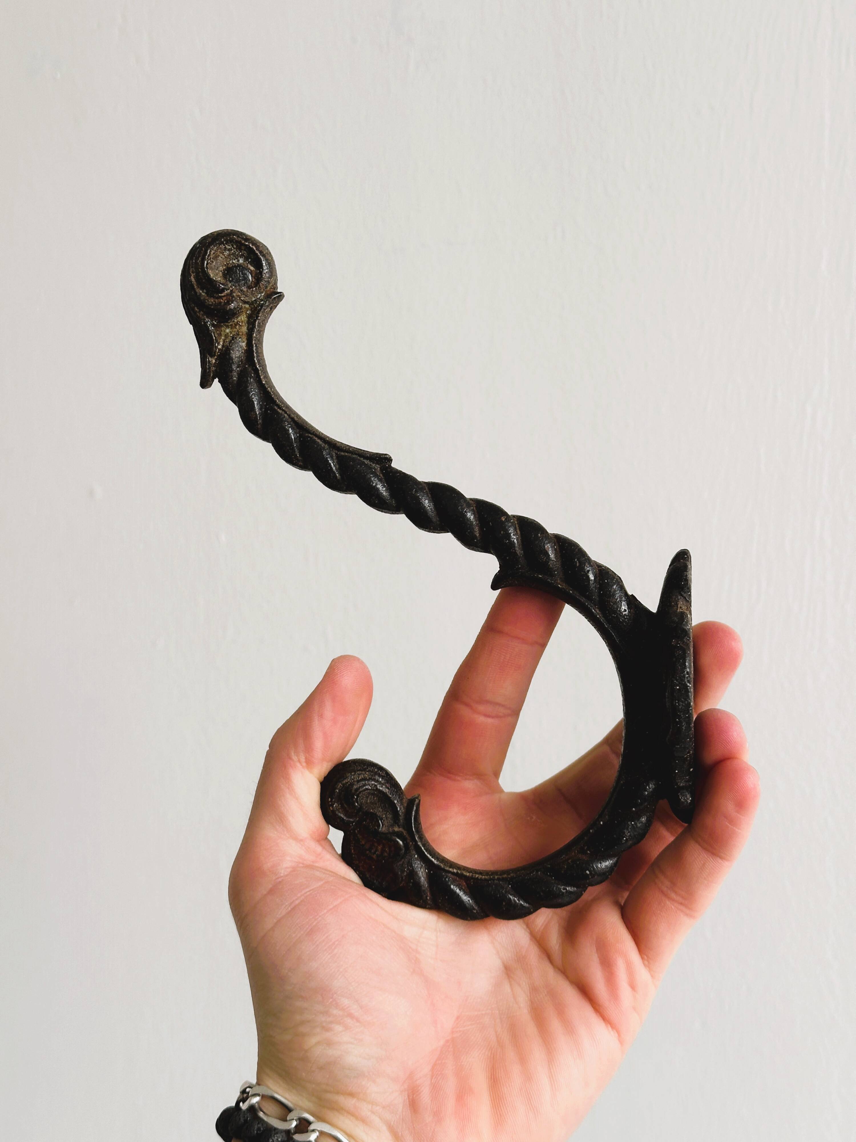 Black iron wall hook