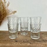 6 Arcoroc twisted glasses