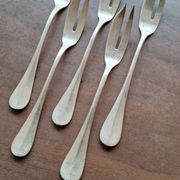 Lot de 5 fourchettes à gâteau en métal argenté