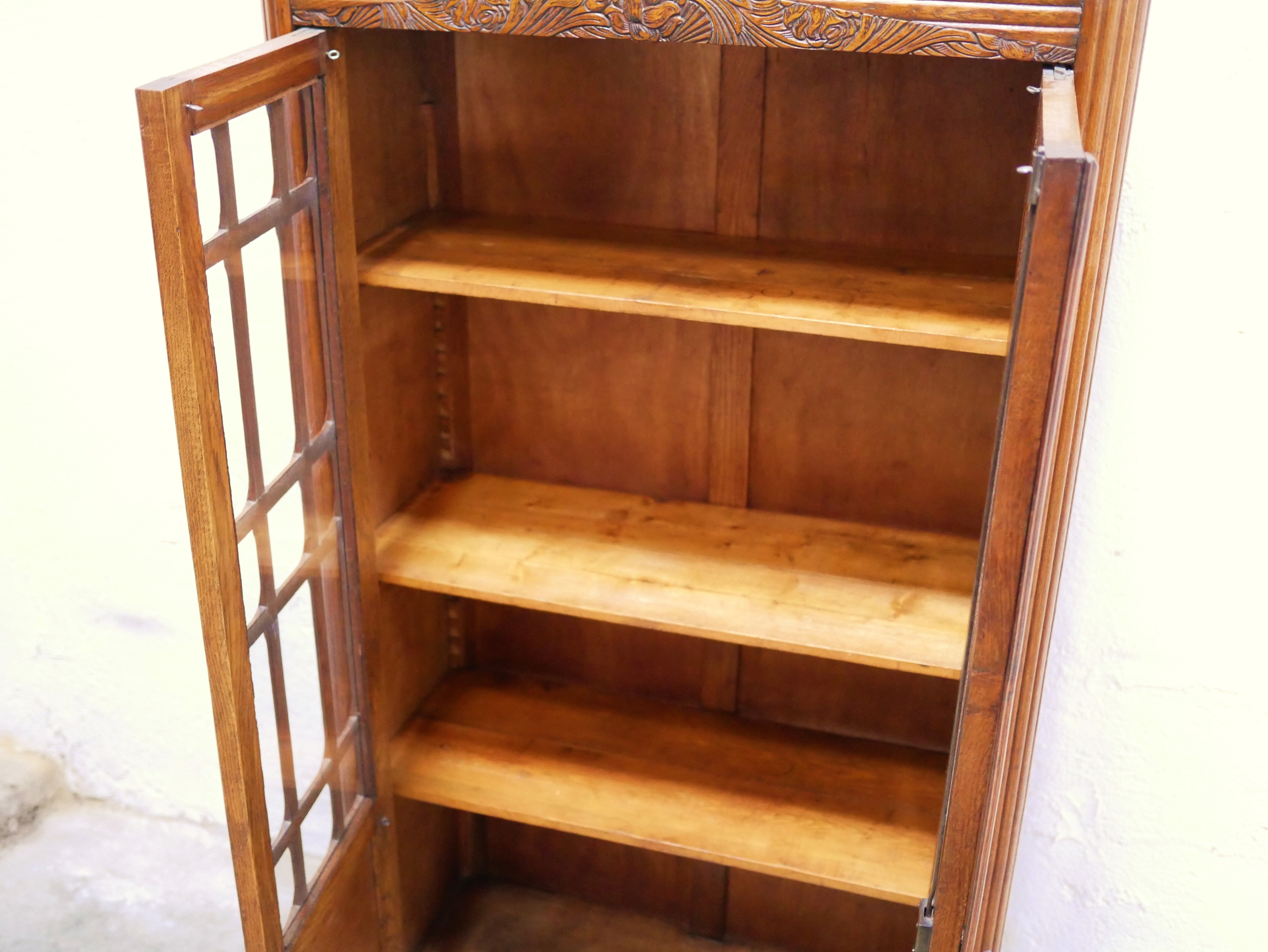 Vintage wooden showcase cabinet