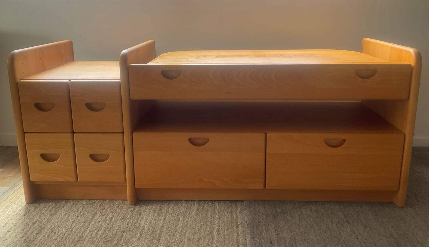 Danish TV cabinet in solid beech from the 70s-80s