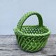 Basket dish in green woven earthenware / old ceramic