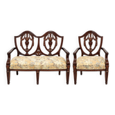 Set of carved wooden armchairs - Classic style - Chiniot, Pakistan