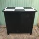 Former Parisian Wood Black Buffet - Plateau Damier Noir - White Vintage