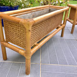 Two bamboo and cane planters 1970