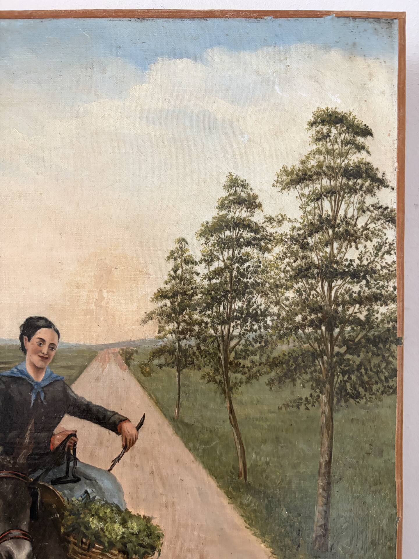Woman with Donkey, oil on canvas signed 1886