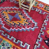 Handmade red Moroccan Berber rug