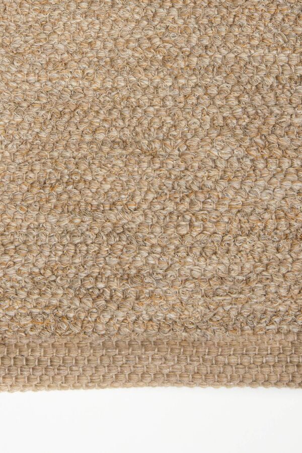 Tapis en coton recycle beige 140 x 70 cm