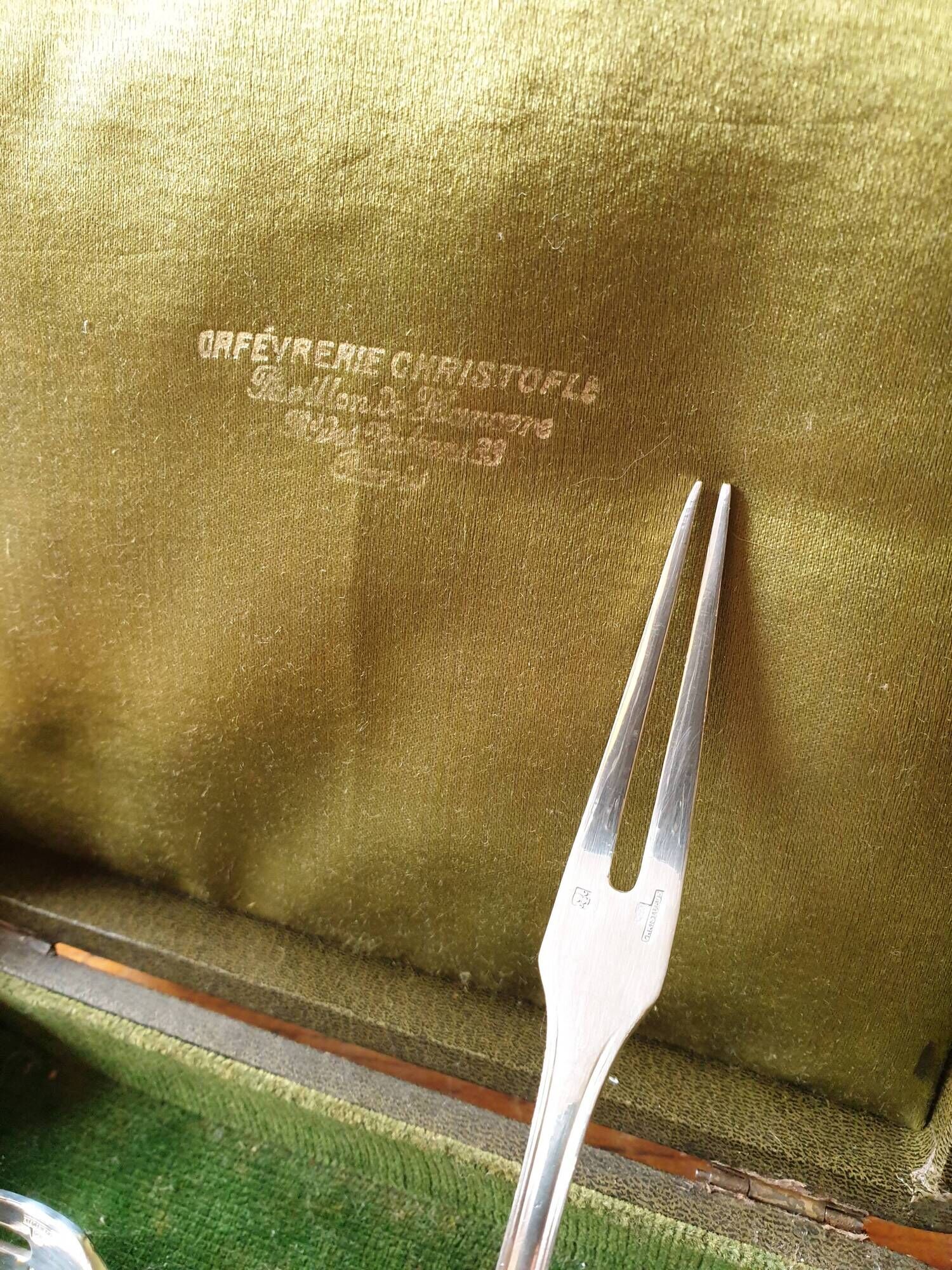 Set of Christofle snail forks made of silver metal