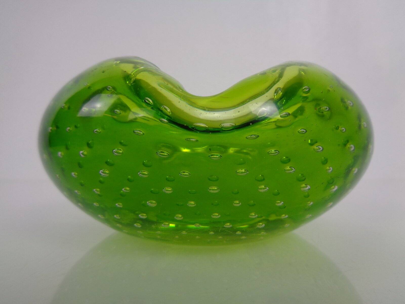 Green Sommerso Murano Glass Ashtrays, Italy, 1960s, Set of 2