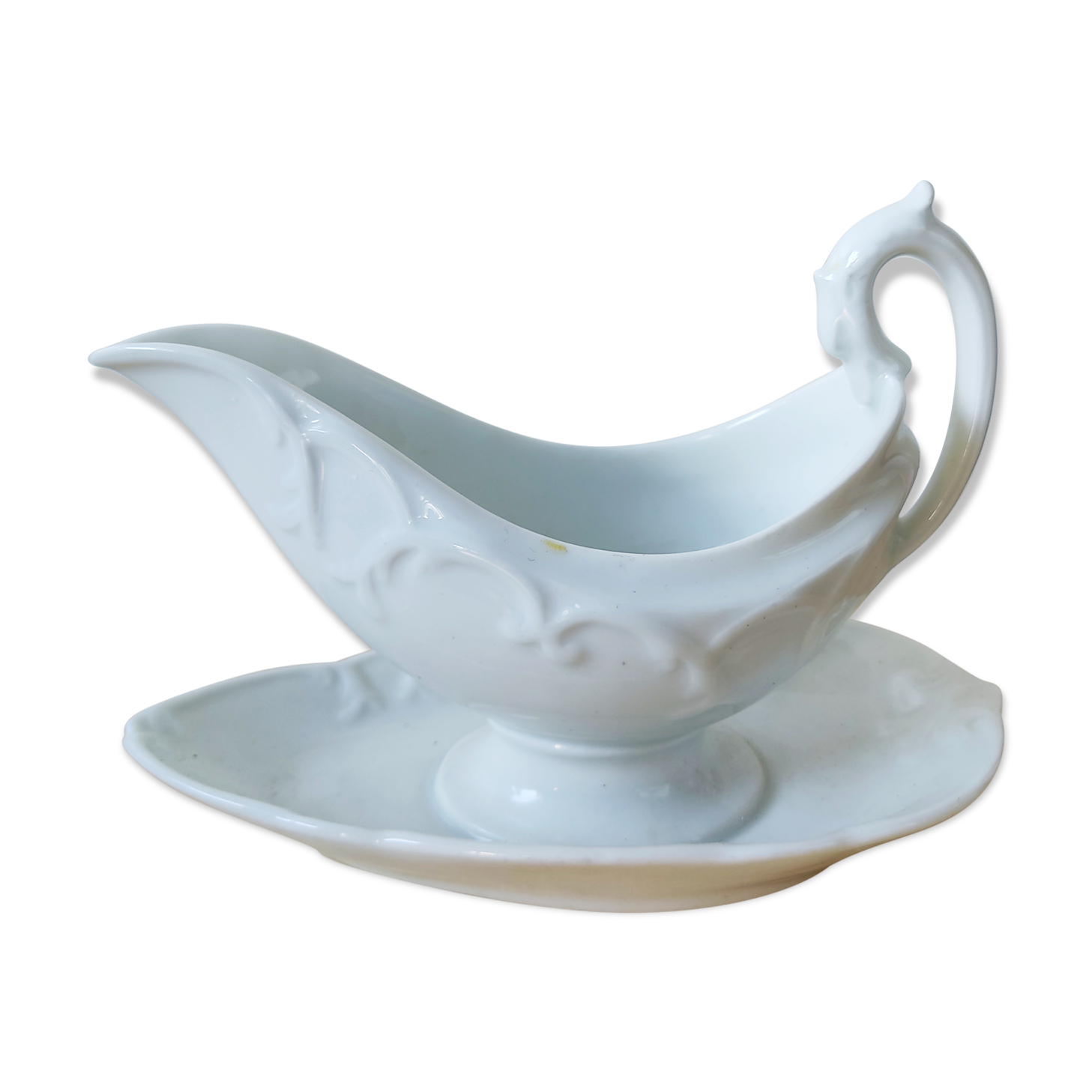 Saucière en porcelaine blanche fin du 19e