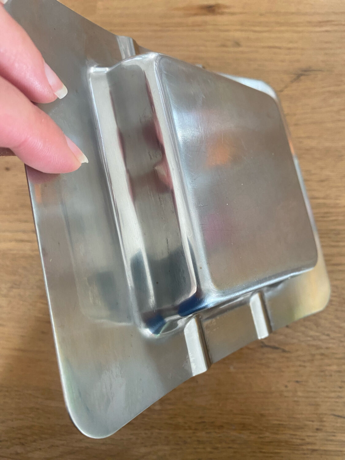 Vintage stainless steel ashtray and pocket tray