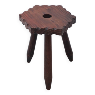 Modernist stool in solid pine, Spain 1970