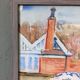 Mid-Century Modern Swedish "The Waterway" Vintage Landscape Watercolour Painting, Framed