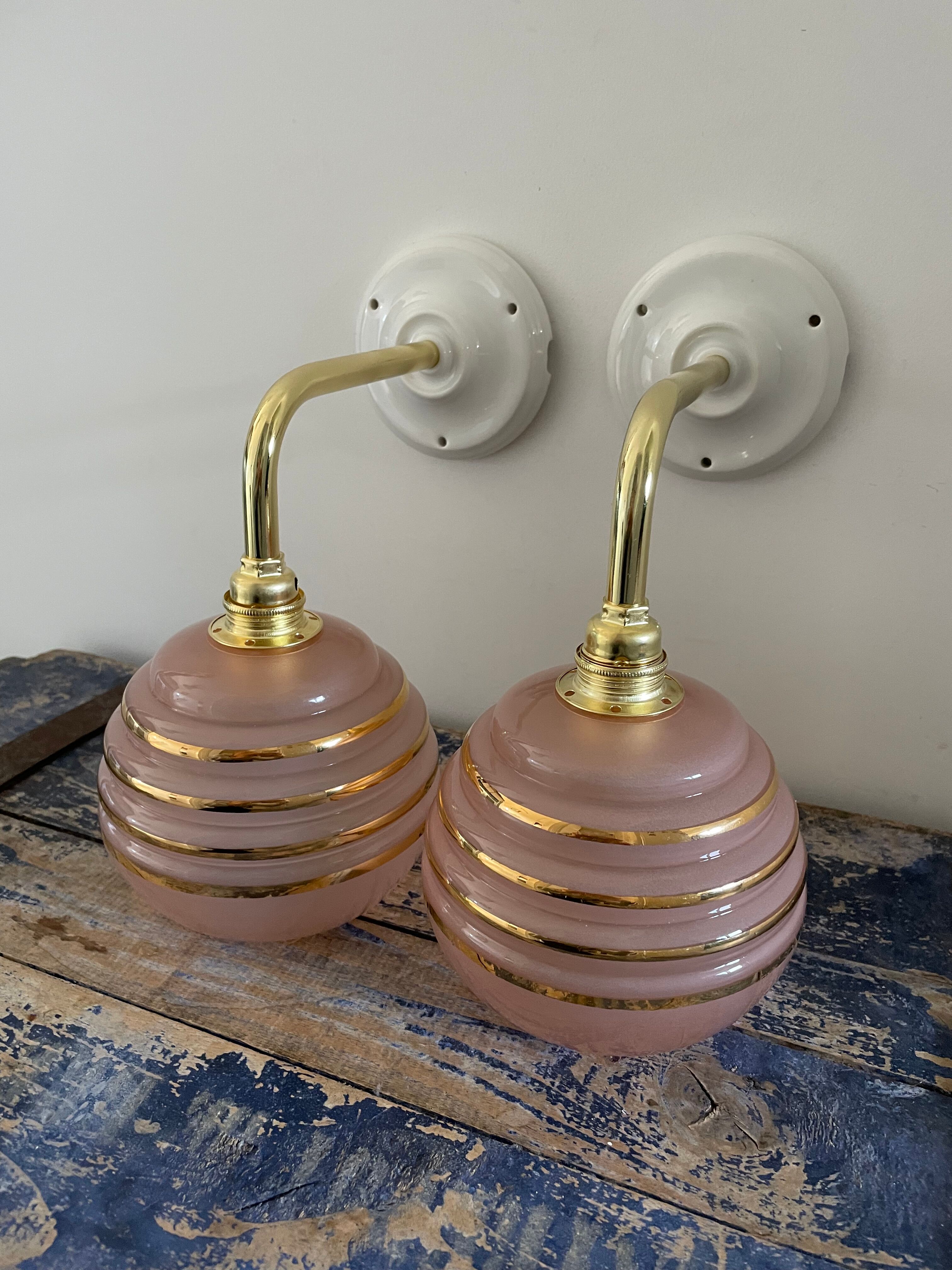 Pair of Art Deco wall lights