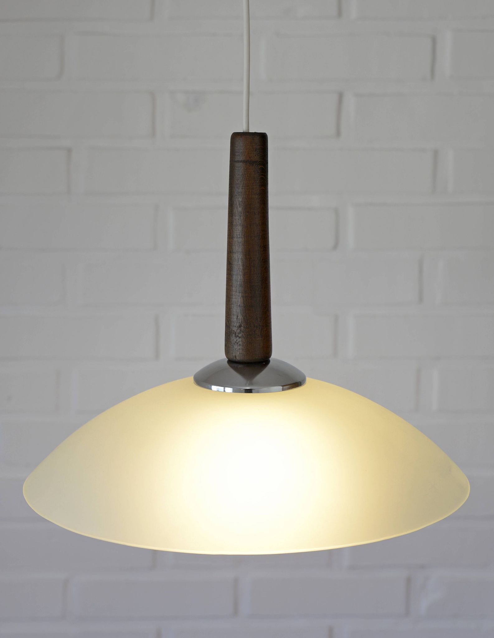 Suspension vintage en verre vert menthe, style moderne du milieu du siècle, années 1970