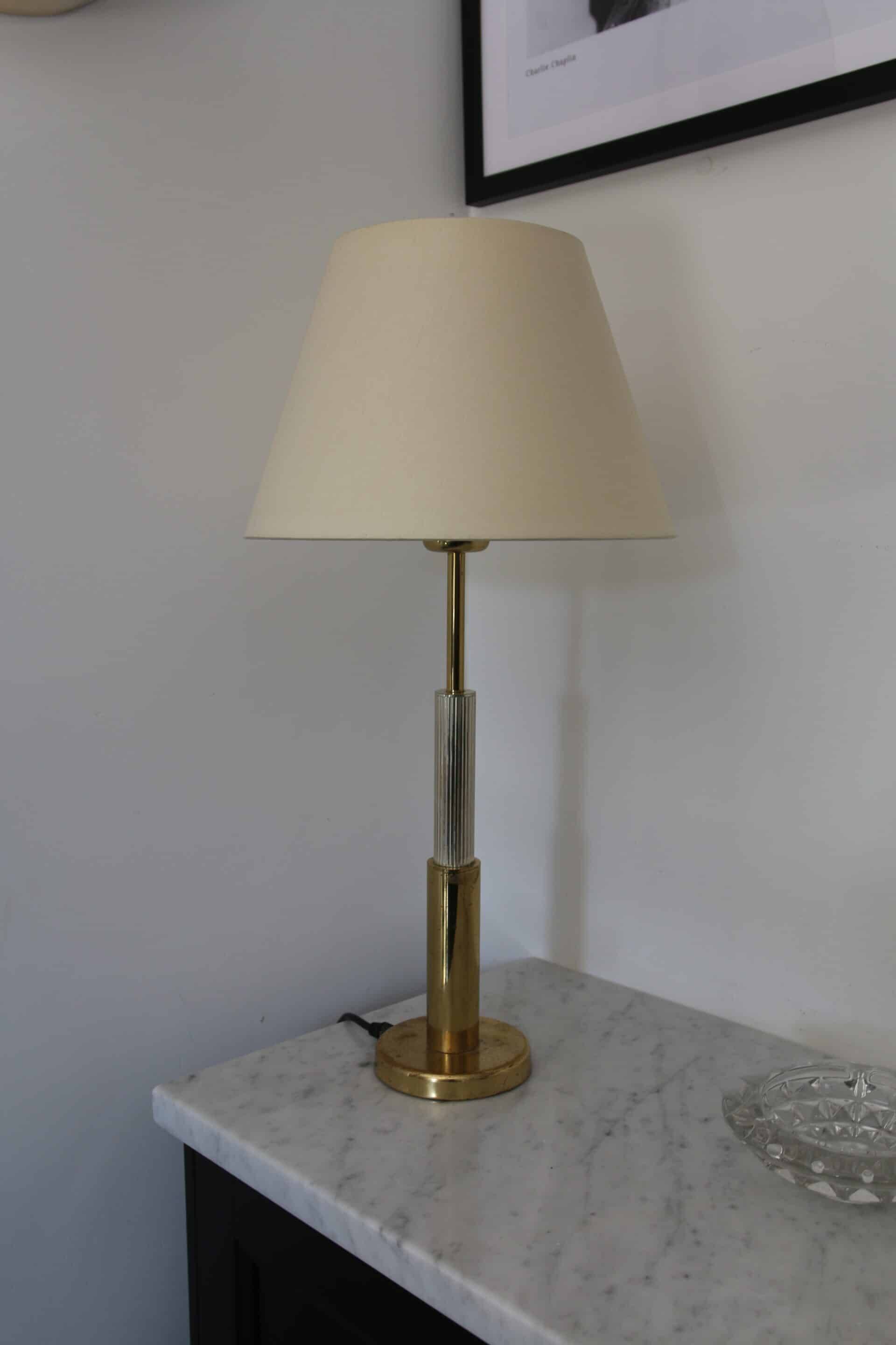 Vintage brass lamp, Deknudt, 1970s-80s