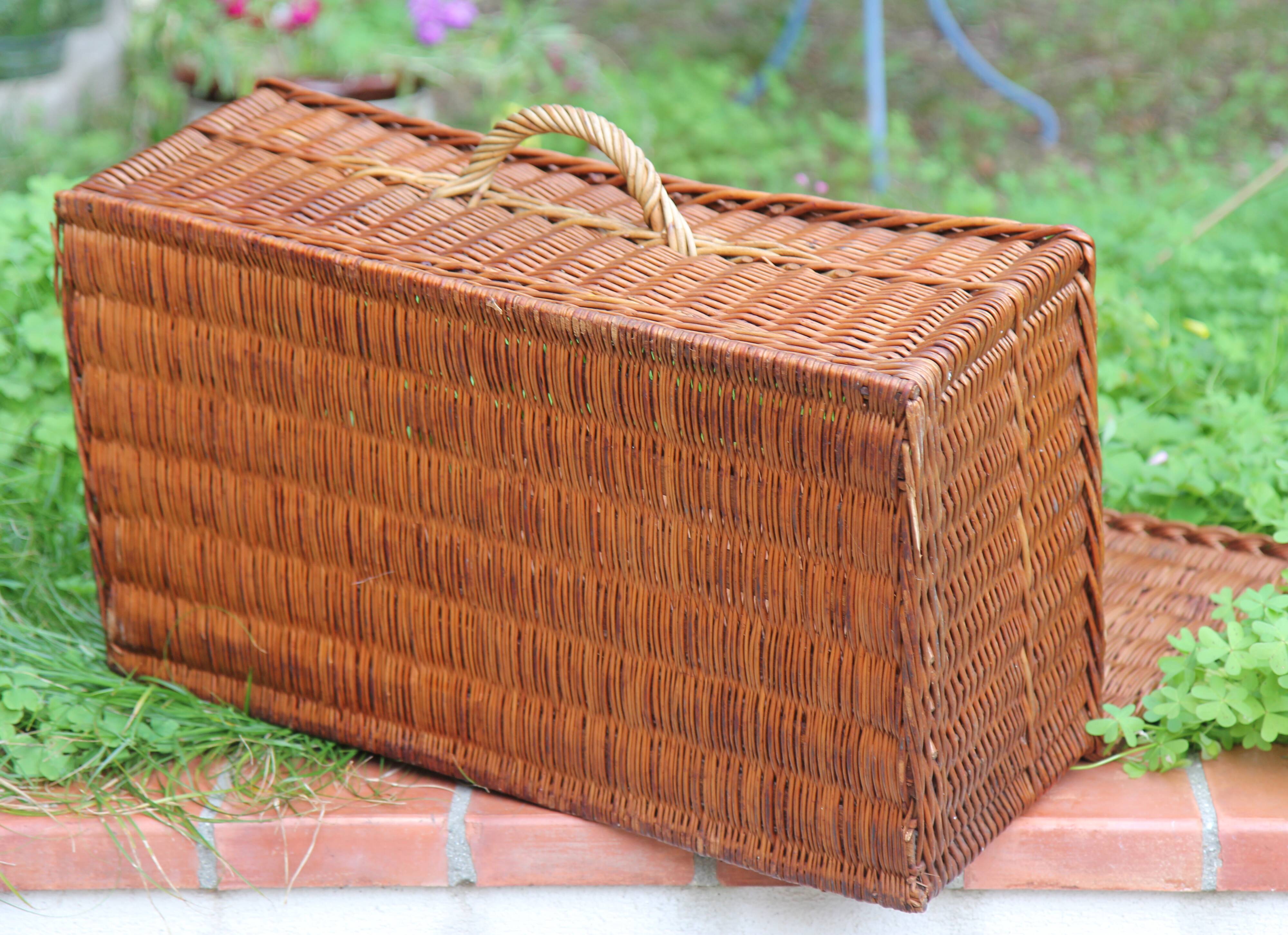 Old wicker trunk