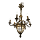 Joli lustre XIXe de style Louis XVI en bronze doré