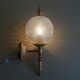 Golden mid century wall lamp by JSB Leuchten with glass ball shade