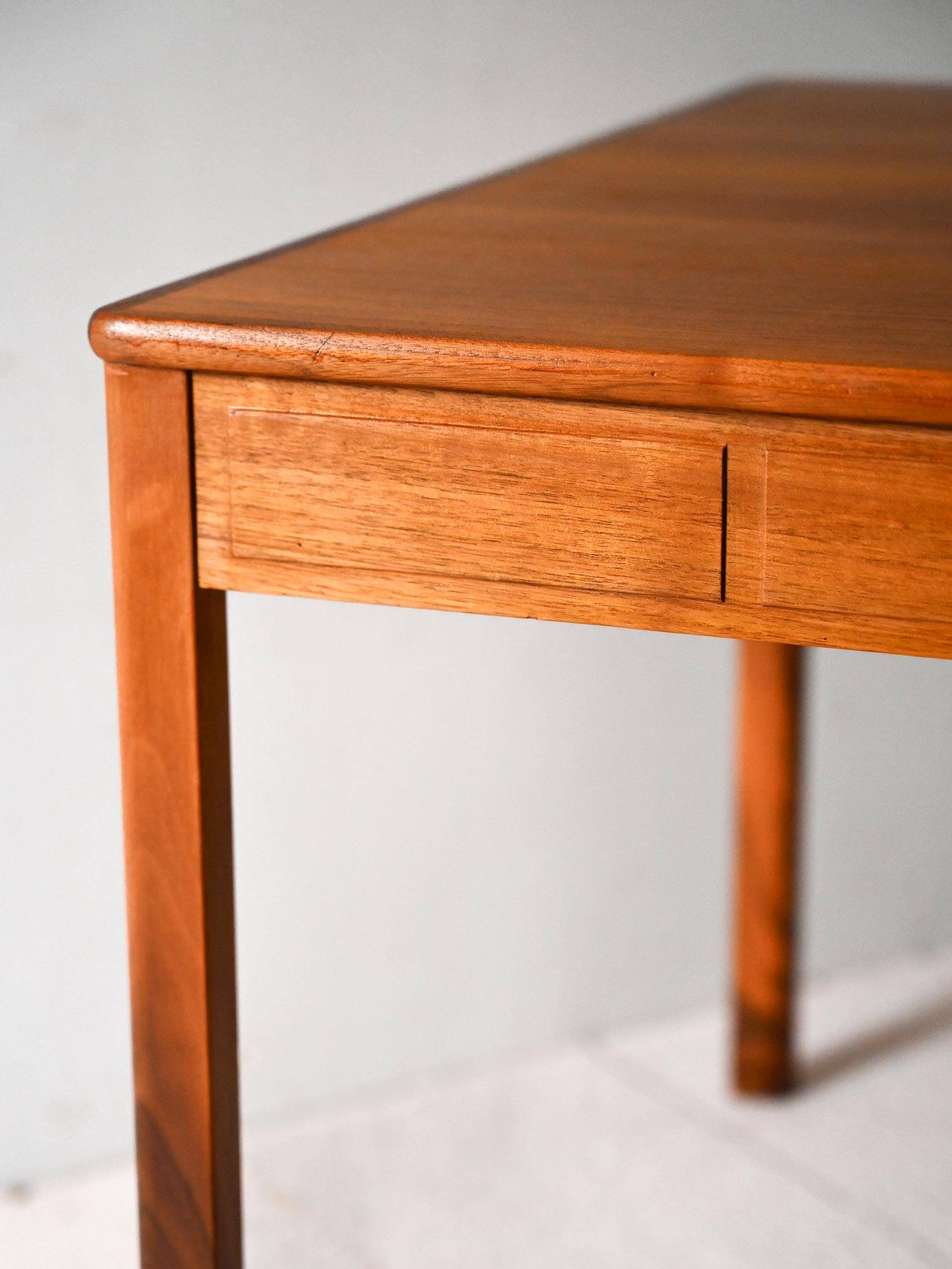 Vintage Scandinavian teak coffee table with carved edge