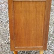 Vintage chest of drawers from the 50s in blond oak 4 drawers conical legs