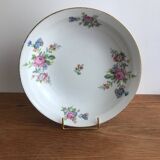 Plat Creu Rond En Porcelaine De Limoges Signé PCL Fleur