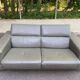 Canapé contemporain 3 places en cuir de buffle gris 200cm