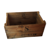 Wooden case with letters in black inck