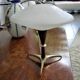 Scandinavian style lamp in teak, brass and opaline