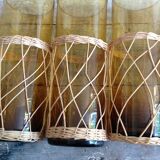 Series of 6 amber glasses