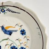 2 Plates in Nevers Earthenware (known as La Rochelle) | Bird | 18th century