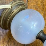 Glass and brass lamp